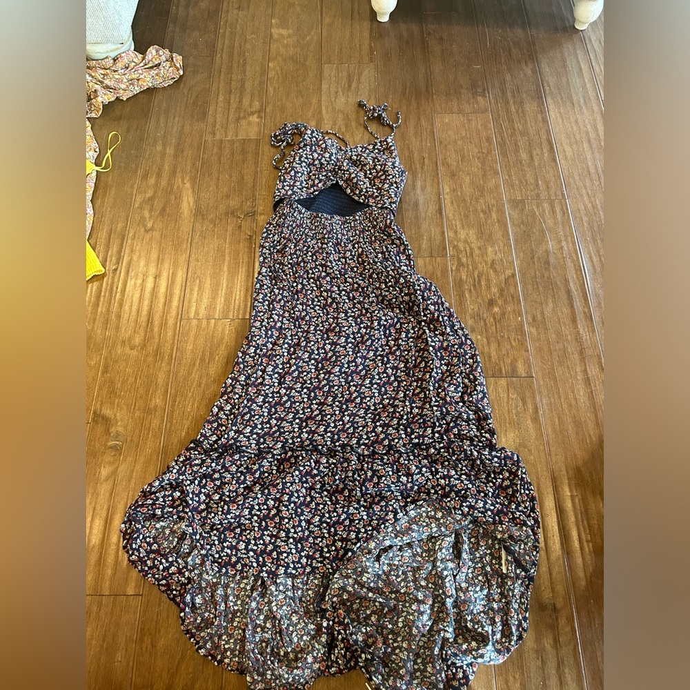 Hollister Dark Blue Smocked Top